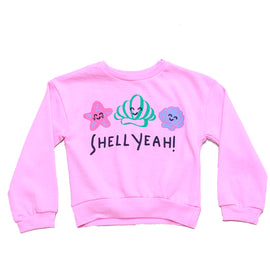 Fuchsia Placement Print Sweatshirts