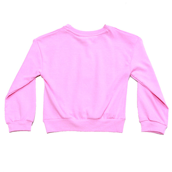 Fuchsia Placement Print Sweatshirts
