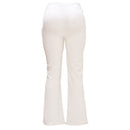 White Flare Leg Bottom Raw Edge Trouser-3