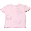 Pink S S Schiffli Heart Pacth T Shirt-1