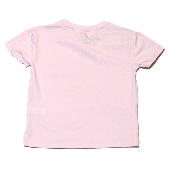 Pink S S Schiffli Heart Pacth T Shirt