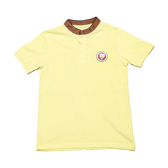 Lt Yellow Mandarin Collar Polo