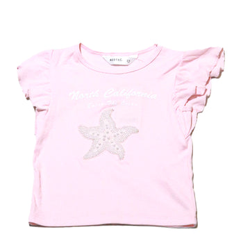 Peach Beads 3D Applique Work Tshirt REDTAG