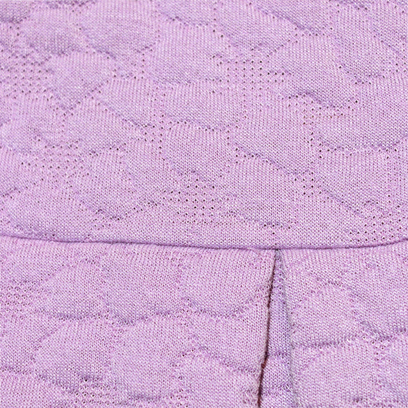 Lilac Jacquard Puff Sleeves Dress