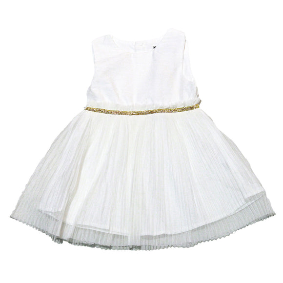 White Mesh Bottom Dress