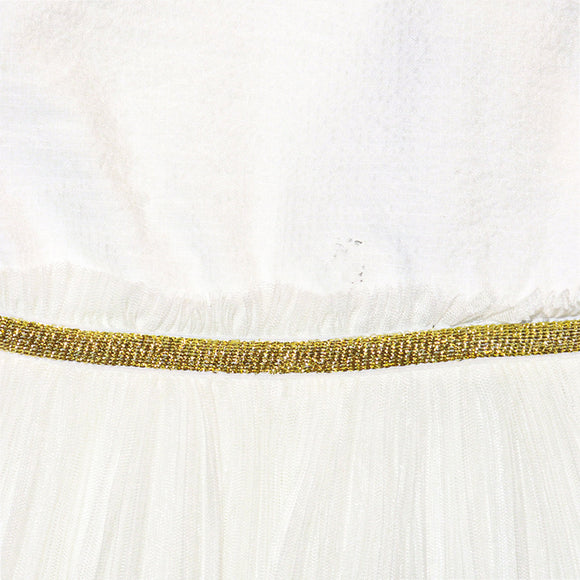 White Mesh Bottom Dress