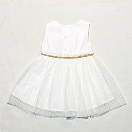 White Mesh Bottom Dress - 0