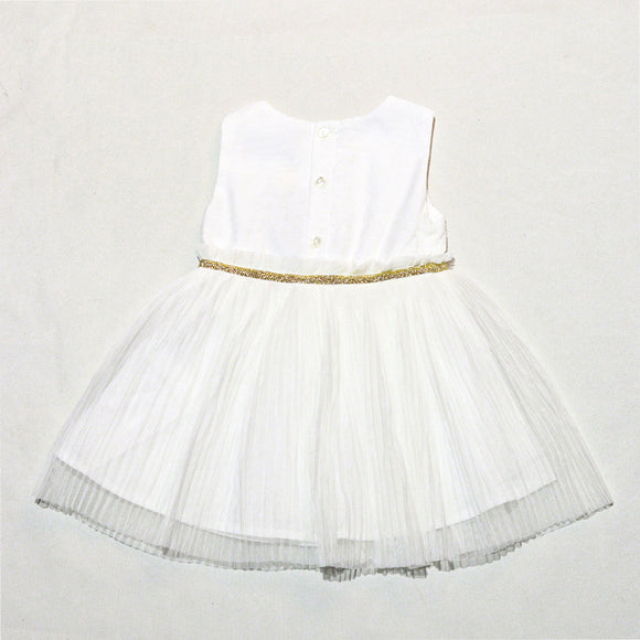 White Mesh Bottom Dress