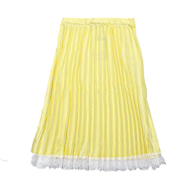 Yellow Pleated Skirts W Lace On