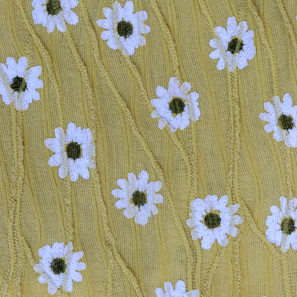 Yellow Fioral All Over Print Textired Knit Trouser Yellow