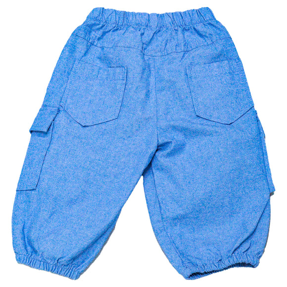 Blue Side Pockets Paperbag Jeans