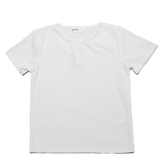 White W Gold Top With Allover