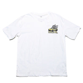 White Oversize Racer Embroidery Tee
