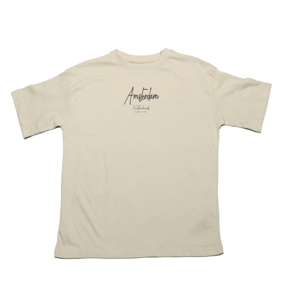 Beige Photographic Oversize Tee