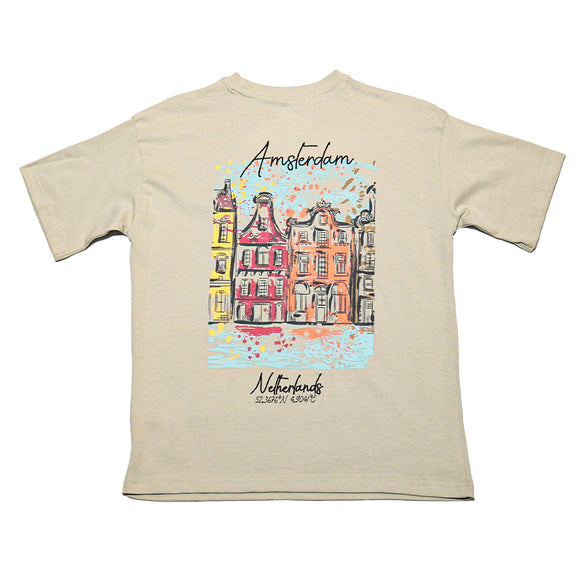 Beige Photographic Oversize Tee
