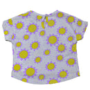 White Floral All Over Print T Shirt With Lilac Tights White-6