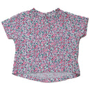 White Floral All Over Print T Shirt With Coral Tights Orange-3