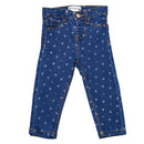 Blue Floral All Over Print Jeggings-1