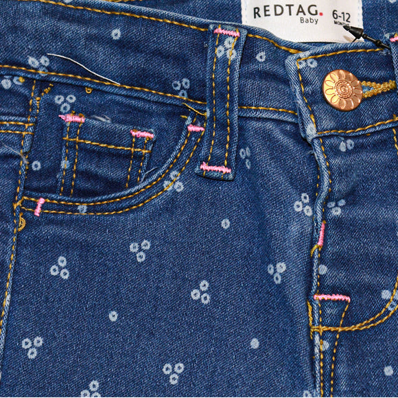 Blue Floral All Over Print Jeggings