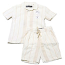 Cream Oversized Shirt With Shorts Set-1