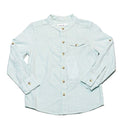 Green Long Sleeve Oxford Shirt With Embroidery-1