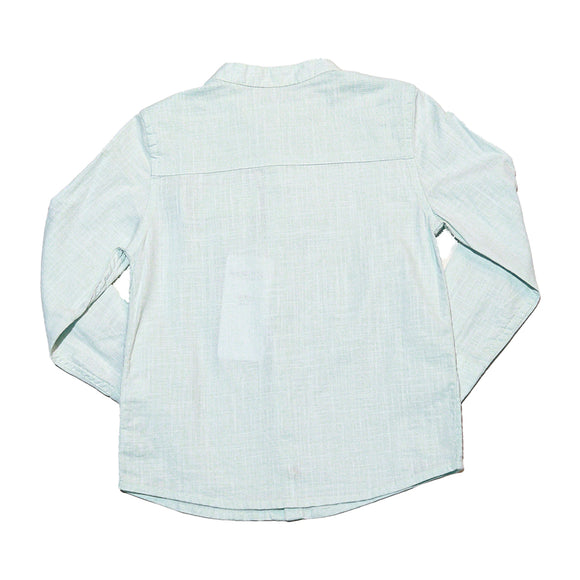 Green Long Sleeve Oxford Shirt With Embroidery