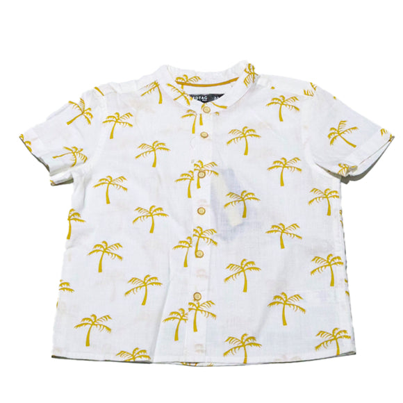 White Mandarin Collar TShirt