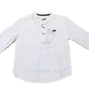 White Bobby Mandarin Collar Tshirt-1