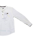 White Bobby Mandarin Collar Tshirt-4
