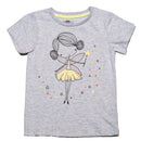 Grey Melange Ss Fairytale Placement Print T Shirt-1