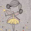Grey Melange Ss Fairytale Placement Print T Shirt-3