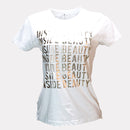 White Beauty Foil Printed T Shirt-1