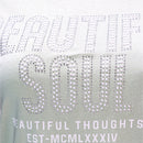 Sage Beautiful Embellished Printed T Shirt-3