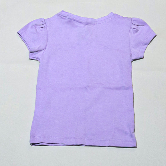Lilac Flower Placement Print T Shirt