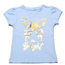 Blue Butterfly Placement Print T Shirt-1
