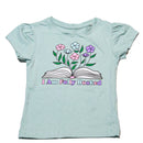 Sage Flower Placement Print T Shirt-1