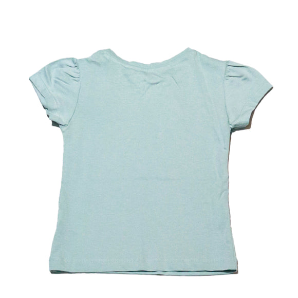 Sage Flower Placement Print T Shirt