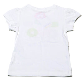 White Donut Placement Print T Shirt - 0