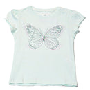 Blue S S Butterfly Sequins Work T Shirt-1