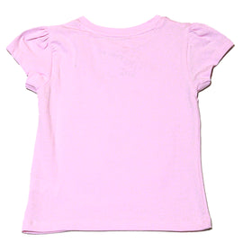 Pink S S Flowers Sequins Work T Shirt - 0