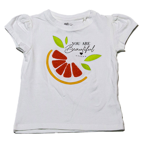 White Chiffon Embroidery T Shirt