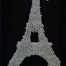 Black Paris Pearl Embellished T Shirt-3