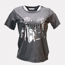 Charcoal Girl Foil Embellished T Shirt-1