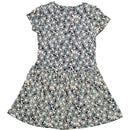 Navy Floral Aop Interlock Drop Waist Dress-3