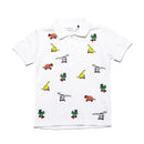 White Short Sleeve Emb Polo Shirt-1