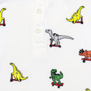 White Short Sleeve Emb Polo Shirt-3