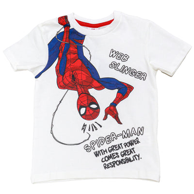 White Spider Man graphic Short Sleeve T Shirt White