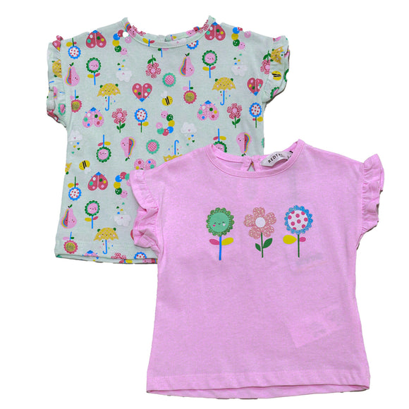 Pink And Light Mint Pack Of  Tshirts Assorted