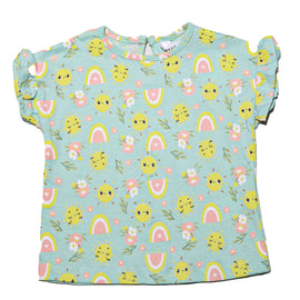 Yellow And Dark Mint Pack Of 2 Tshirts