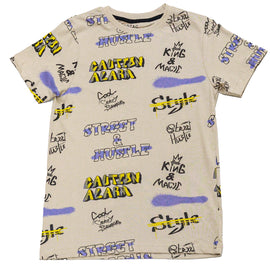 Beige Graffiti Aop Night Suit - 0